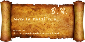 Bernula Melánia névjegykártya